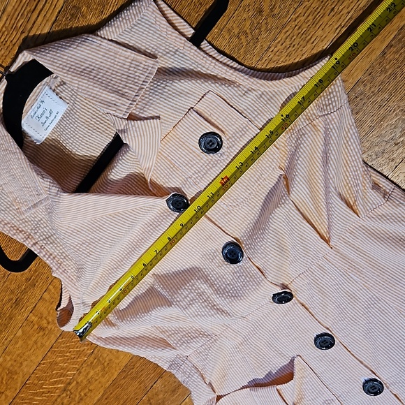 Peachy Pink Striped 50s Dress - Picture 12 of 13